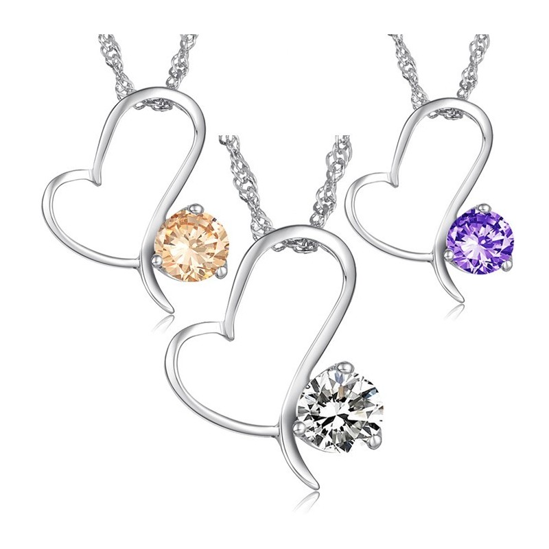 Hoogwaardige Dames Platina Titanium Ketting Met Diamant