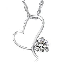Hoogwaardige Dames Platina Titanium Ketting Met Diamant
