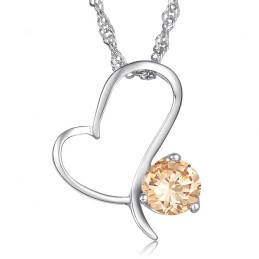 Hoogwaardige Dames Platina Titanium Ketting Met Diamant