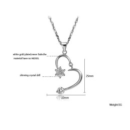 Kwaliteit En Kwantiteit Gegarandeerde Vrouwelijke Platina Titanium Ketting Met Strass