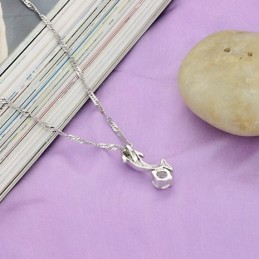 Kwaliteit En Kwantiteit Gegarandeerd. Vrouwelijke Dolfijnvorm Platina Titanium Ketting Met Diamant