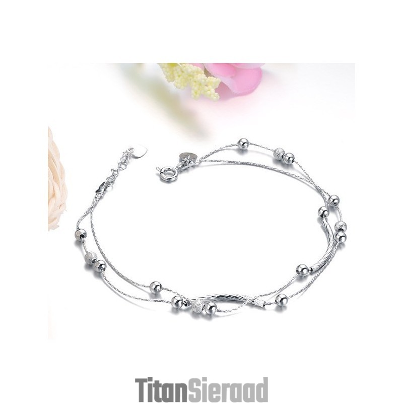 Hoogwaardige Vrouwelijke Platina-Geplateerde Titanium Enkelband