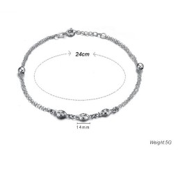Uitstekende Kwaliteit Vrouwelijke Visvormige Platina Titanium Enkelband