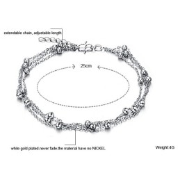 Breed Scala Aan Vrouwelijke Platina Geplateerde Titanium Enkelbandjes