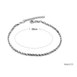 Wereldwijd Bekende Vrouwelijke Platina Geplateerde Titanium Enkelband