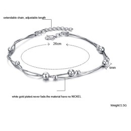 De Koningin Van De Kwaliteit Vrouwelijke Slang Platina Geplateerde Titanium Enkelband