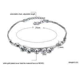 Kwaliteit En Kwantiteit Gegarandeerde Vrouwelijke Belvormige Platina-Geplateerde Titanium Enkelband