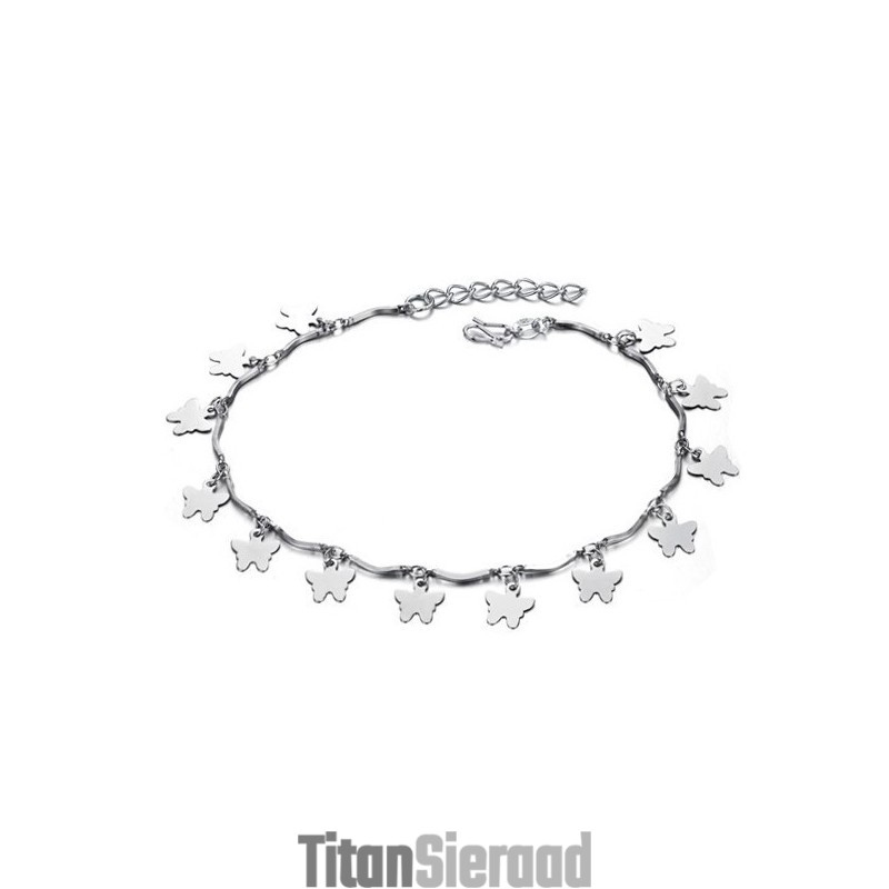 Betrouwbare Reputatie Vrouwelijke Vlindervorm Platina Plating Titanium Enkelband Betrouwbare Reputatie Vrouwelijke Vlindervorm Platina Plating Titanium Enkelband
