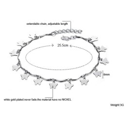Betrouwbare Reputatie Vrouwelijke Vlindervorm Platina Plating Titanium Enkelband