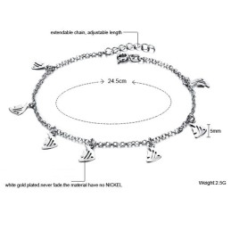 Grote Verscheidenheid Aan Vrouwelijke Filetvorm Platina Plating Titanium Enkelband