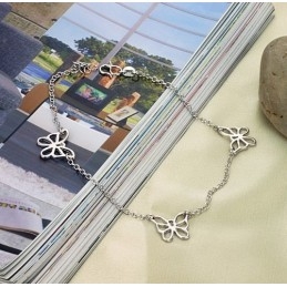 Kwaliteit En Kwantiteit Gegarandeerde Vrouwelijke Vlinderpatroon Platina Plating Titanium Enkelband