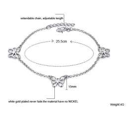 Kwaliteit En Kwantiteit Gegarandeerde Vrouwelijke Vlinderpatroon Platina Plating Titanium Enkelband