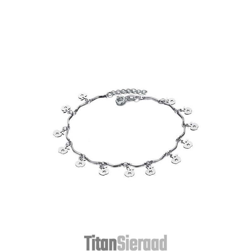 Om Een Lang Verhaal Te Hebben: Een Vrouwelijke Platina-Plating Titanium Enkelband Om Een Lang Verhaal Te Hebben: Een Vrouwelijke Platina-Plating Titanium Enkelband