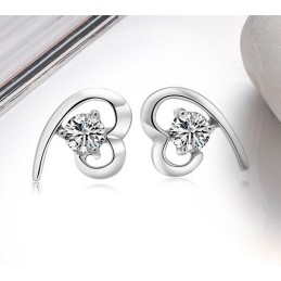 Stabiele Kwaliteit Vrouwelijke Platina Titanium Oorbellen Met Strass