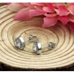 Om Te Genieten Van Een Hoge Reputatie In Binnen- En Buitenland, Vrouwelijke Platina Plating Titanium Oorbellen Met Diamant