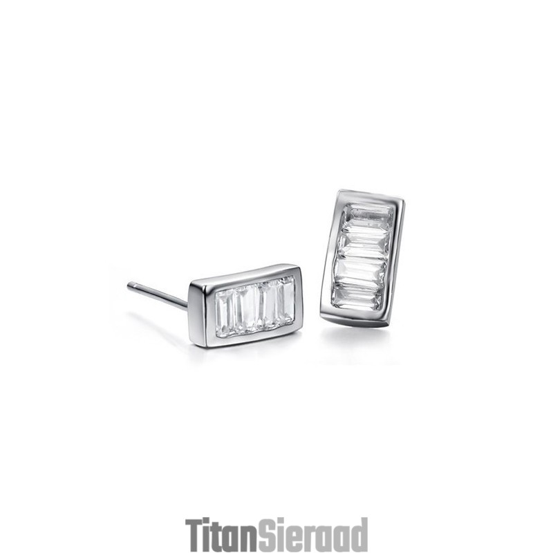 Hoogwaardige Dames Titanium Oorbellen Met Diamant