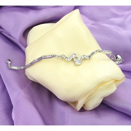 Breed Scala Aan Klassieke Platina-Geplateerde Titanium Armbanden Voor Dames Met Strass
