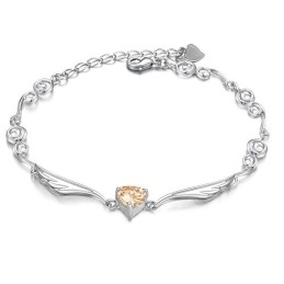 Hoogwaardige Dames Platina Titanium Armband Met Strass
