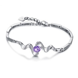 Hoogwaardige Damesarmband Van Paars Platina Titanium Met Diamant
