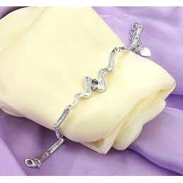 Hoogwaardige Damesarmband Van Paars Platina Titanium Met Diamant