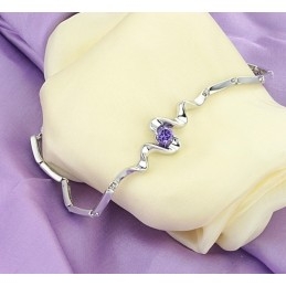 Hoogwaardige Damesarmband Van Paars Platina Titanium Met Diamant