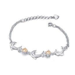 Hoogwaardige Vrouwelijke Dolfijnvormige Platina Titanium Armband