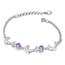 Hoogwaardige Vrouwelijke Dolfijnvormige Platina Titanium Armband