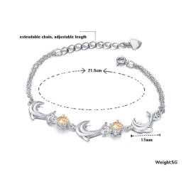 Hoogwaardige Vrouwelijke Dolfijnvormige Platina Titanium Armband