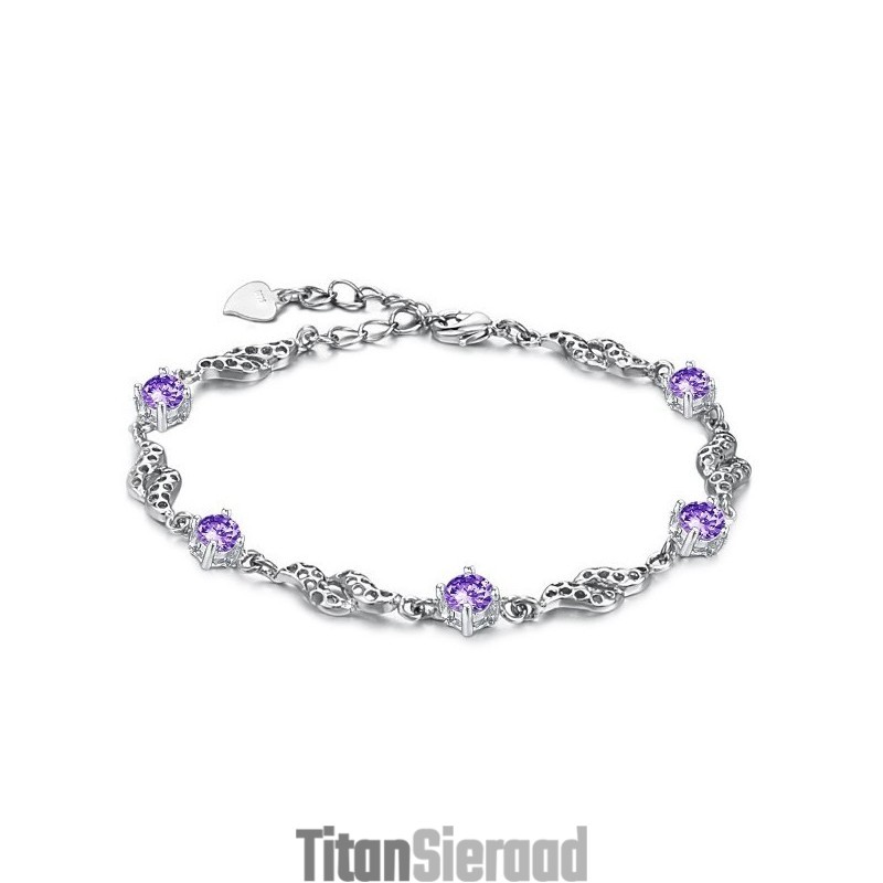 Uitstekende Kwaliteit Vrouwelijke Holle Titanium Armband Met Diamant