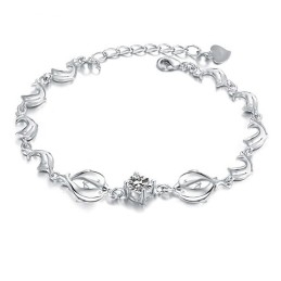 De Koningin Van De Kwaliteit, Vrouwelijke Dolfijnvorm, Platina Geplateerde Titanium Armband