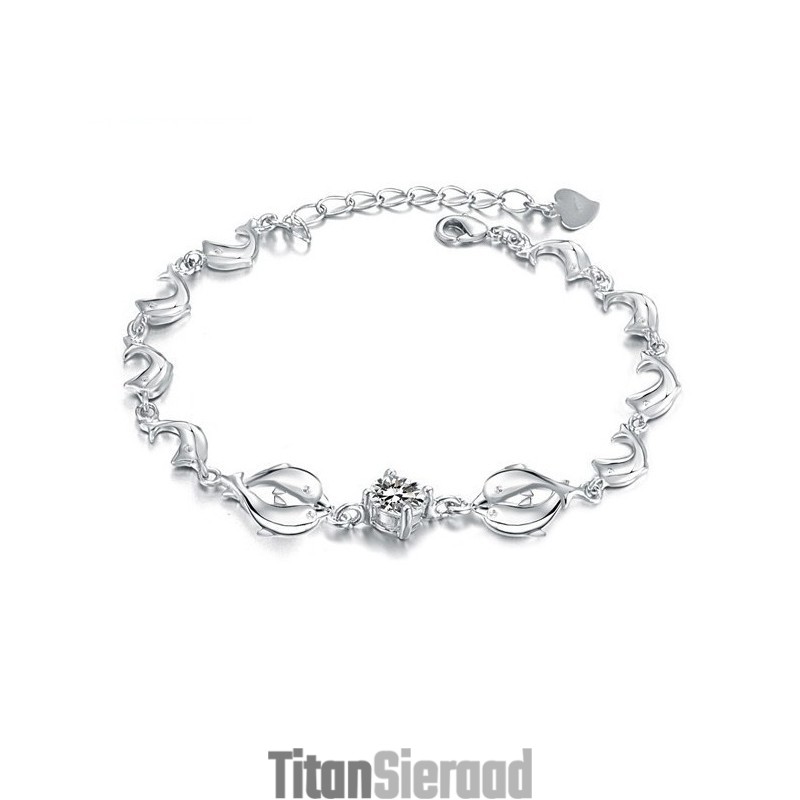 De Koningin Van De Kwaliteit, Vrouwelijke Dolfijnvorm, Platina Geplateerde Titanium Armband