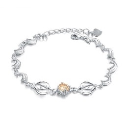De Koningin Van De Kwaliteit, Vrouwelijke Dolfijnvorm, Platina Geplateerde Titanium Armband