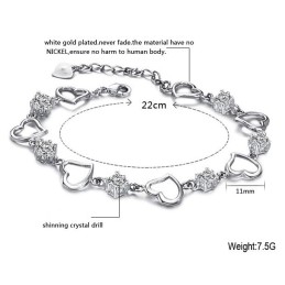 Hoogwaardige Damesarmband Met Platina Plating En Diamant Van Titanium