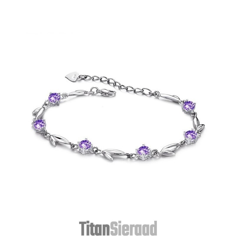 Wereldwijd Bekende Damesarmband Van Paars Platina Met Diamant Van Titanium