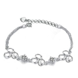 Hoogwaardige Dames Platina Titanium Armband Met Paarse Kristal