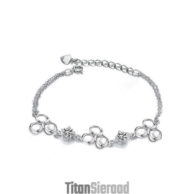 Hoogwaardige Dames Platina Titanium Armband Met Paarse Kristal