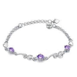 Hoogwaardige Damesarmband Van Paars Platina Titanium Met Diamant