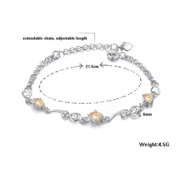 Hoogwaardige Damesarmband Van Paars Platina Titanium Met Diamant