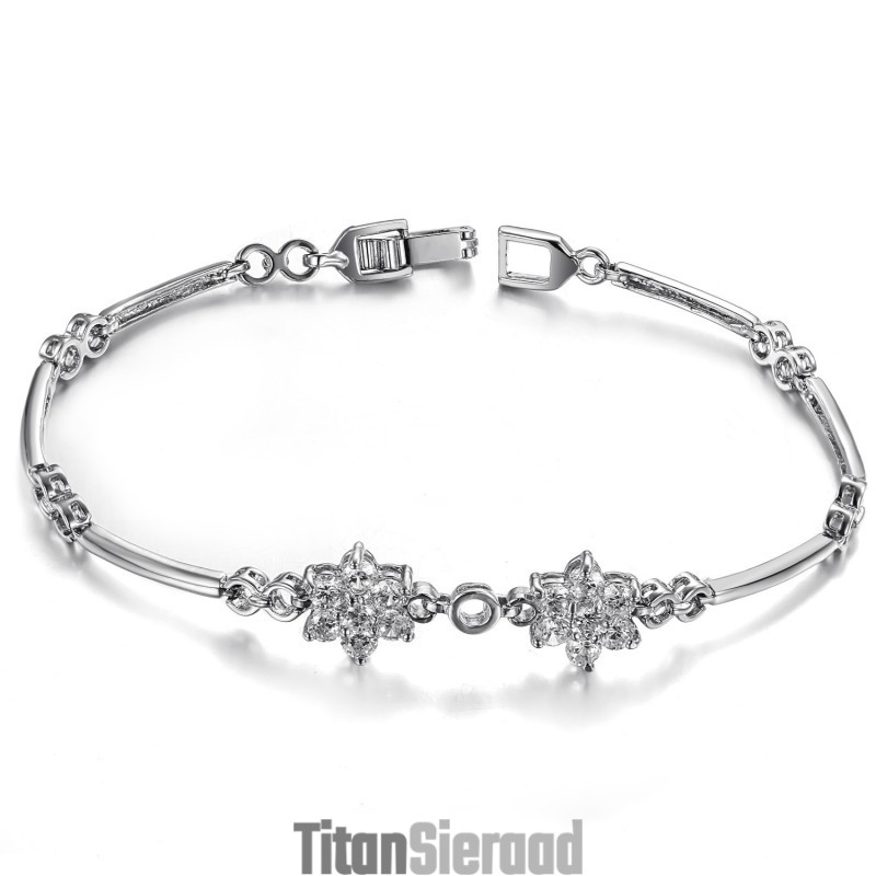 De Koningin Van Kwaliteit, Vrouwelijke Pruimenbloemvormige Titanium Armband Met Diamant