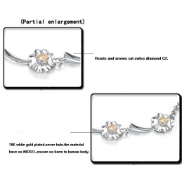 Betrouwbare Prestatie Vrouwelijke Klavervorm Titanium Armband Met Diamant