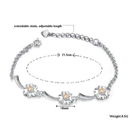 Betrouwbare Prestatie Vrouwelijke Klavervorm Titanium Armband Met Diamant