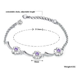 Betrouwbare Prestatie Vrouwelijke Klavervorm Titanium Armband Met Diamant