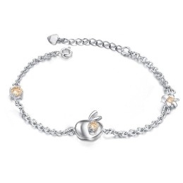 Betrouwbare Reputatie Vrouwelijke Holle Platina Plating Titanium Armband Met Strass