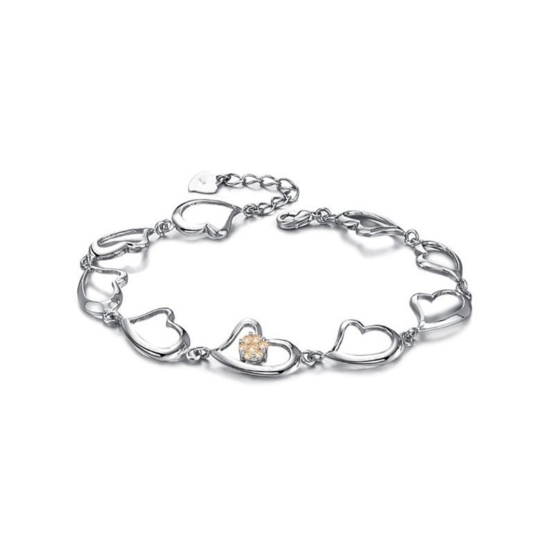 Wereldberoemde Vrouwelijke Geliefde Platina Titanium Armband Met Strass