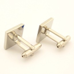 Nieuwe Stijl Titanium Manchetknopen Met Blauwe Kristallen