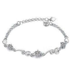 Stabiele Kwaliteit Vrouwelijke Platina Titanium Armband Met Strass