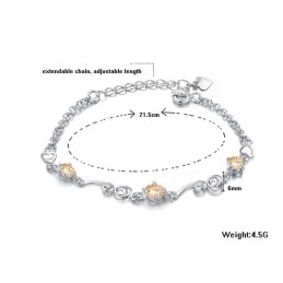 Stabiele Kwaliteit Vrouwelijke Platina Titanium Armband Met Strass