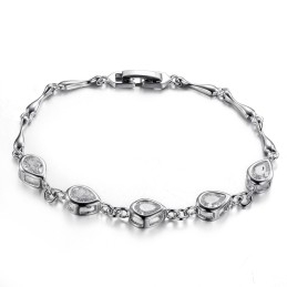 Hoogwaardige Dames Platina Titanium Armband Met Diamant