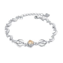Duurzame, In Gebruik Zijnde, Vrouwelijke Dolfijnvormige Platina Titanium Armband Met Diamant