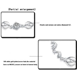 Duurzame, In Gebruik Zijnde, Vrouwelijke Dolfijnvormige Platina Titanium Armband Met Diamant
